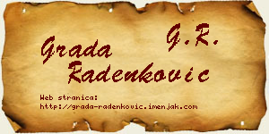Grada Radenković vizit kartica